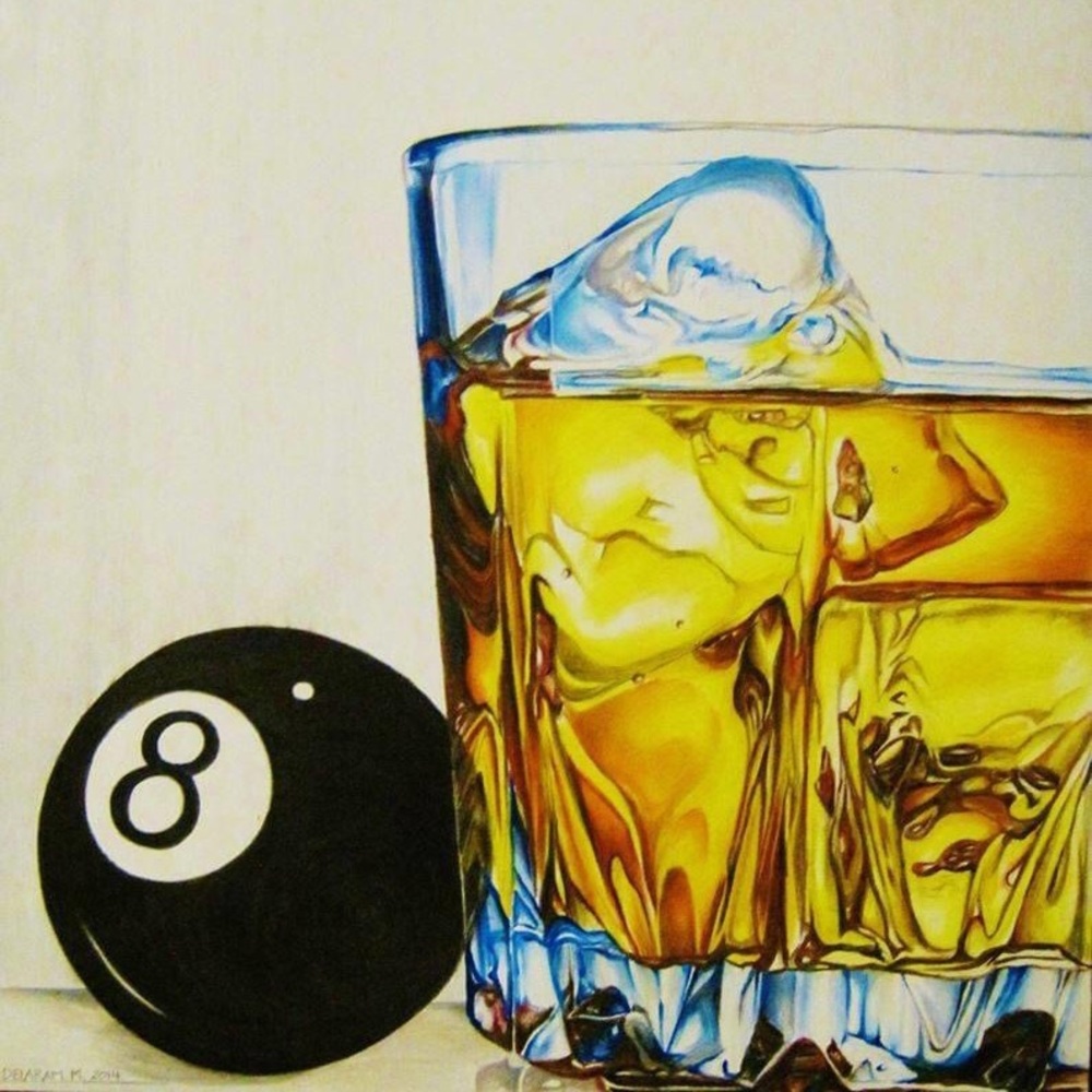 The Lucky One Magic 8 Ball & Scotch Painting